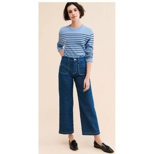 Anthropologie x AG Kassie Straight Leg Jeans Dark Indigo High Rise